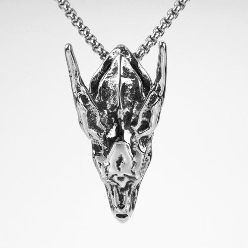 Titanium Steel Pendants, Dragon, polished, punk style original color [