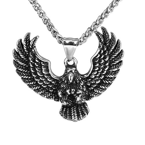 Titanium Steel Pendants, Eagle, polished, vintage & for man & blacken, original color [