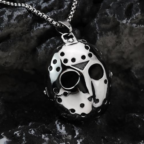 Titanium Steel Pendants, Mask, polished, vintage [