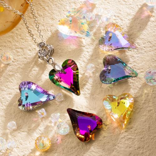 Crystal Jewelry Pendants, Heart, plated, DIY 