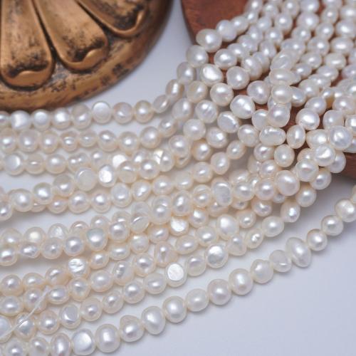 Keshi Cultured Freshwater Pearl Beads, DIY, white, 5-6mm Approx 35 cm 