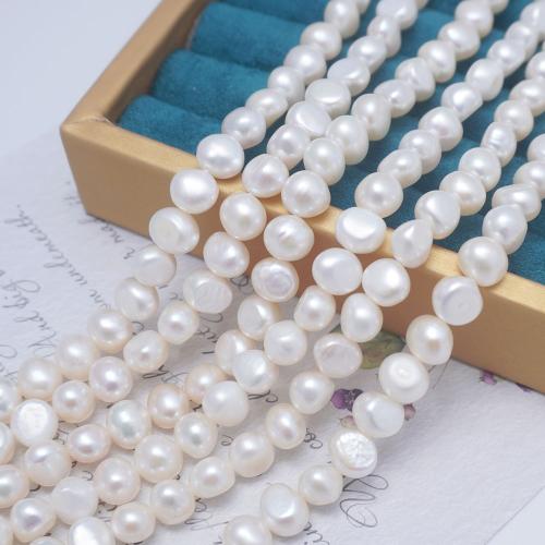 Baroque Cultured Freshwater Pearl Beads, DIY, white, 9mm Approx 35 cm 