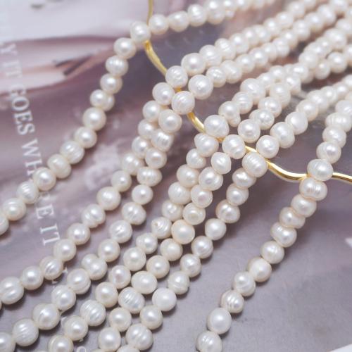 Potato Cultured Freshwater Pearl Beads, DIY, white, 4-5mm Approx 38-39 cm 