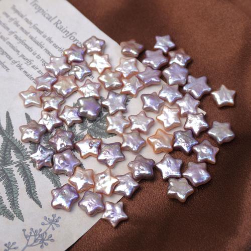 No Hole Cultured Freshwater Pearl Beads, Star, DIY, purple, 12mm 