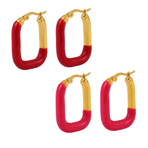 Stainless Steel Leverback Earring, 304 Stainless Steel, fashion jewelry & for woman & enamel 