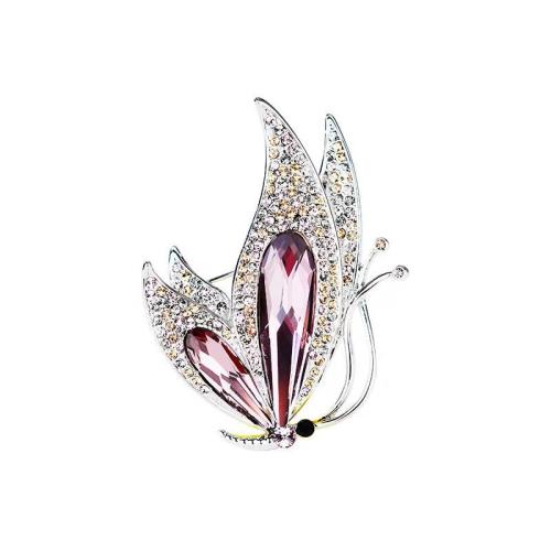 Rhinestone Zinc Alloy Brooch, fashion jewelry & for woman & with rhinestone 