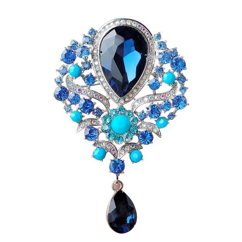 Rhinestone Zinc Alloy Brooch, fashion jewelry & for woman & with rhinestone 