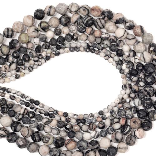 Single Gemstone Beads, Network Stone, Round, DIY mixed colors 