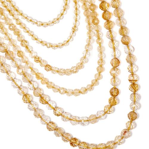 Natural Citrine Beads, Round, DIY mixed colors 