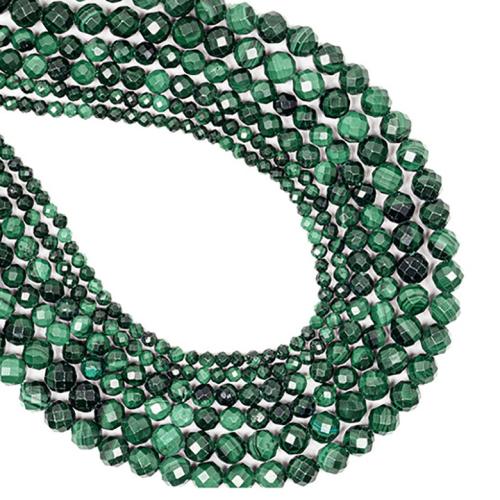 Perles en Malachite naturelle, Rond, DIY & normes différentes pour le choix, vert, Vendu par brin[