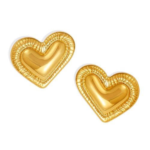 Stainless Steel Stud Earring, 304 Stainless Steel, Heart, plated, fashion jewelry & for woman 