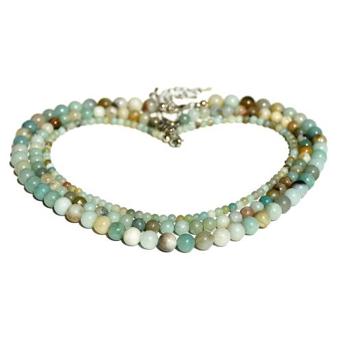 Gemstone Necklaces, ​Amazonite​, with Zinc Alloy, handmade, fashion jewelry & for woman 