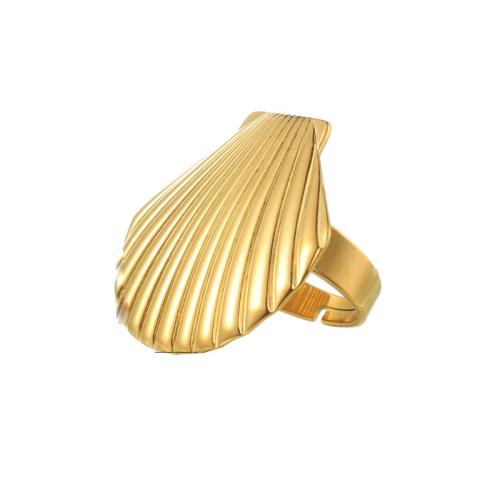 Edelstahl Fingerring, 304 Edelstahl, plattiert, für Frau, Goldfarbe, verkauft von PC