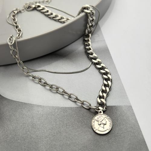 Zinc Alloy Necklace, with 5cm extender chain, plated, for woman, silver color Approx 37.5 cm 