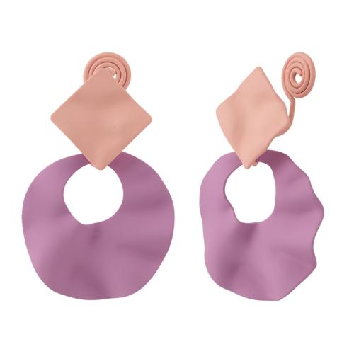 Zinc Alloy Drop Earring, stoving varnish & for woman, pink 