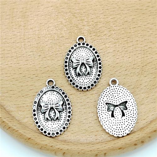 Zinc Alloy Bowkont Pendants, Bowknot, antique silver color plated, DIY 