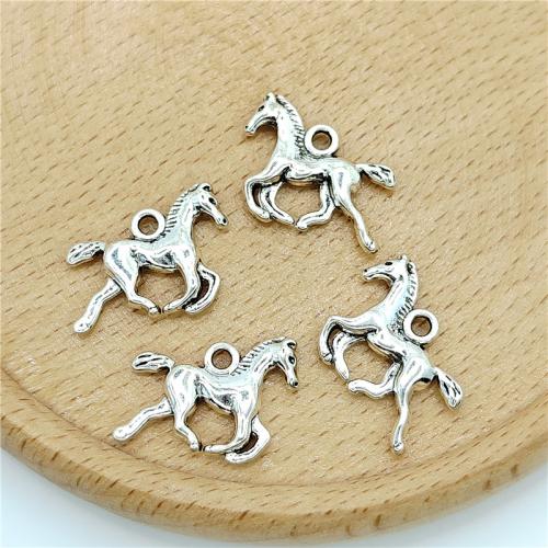 Zinklegierung Tier Anhänger, Pferd, antik silberfarben plattiert, DIY, 21x13mm, 100PCs/Tasche, verkauft von Tasche