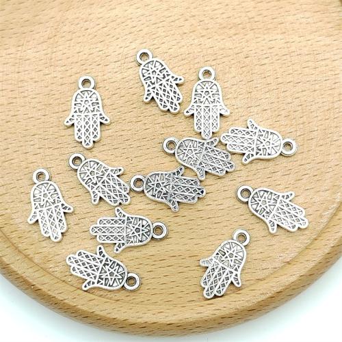 Zinc Alloy Hand Pendants, antique silver color plated, DIY 