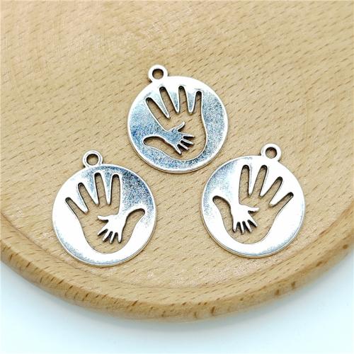 Zinc Alloy Hand Pendants, antique silver color plated, DIY 