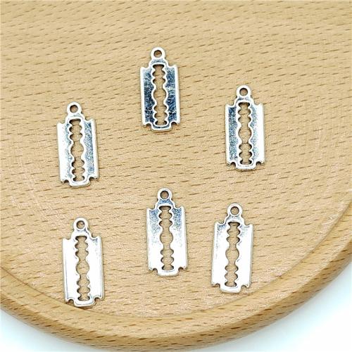 Zinc Alloy Jewelry Pendants, Razor Blade, antique silver color plated, DIY 