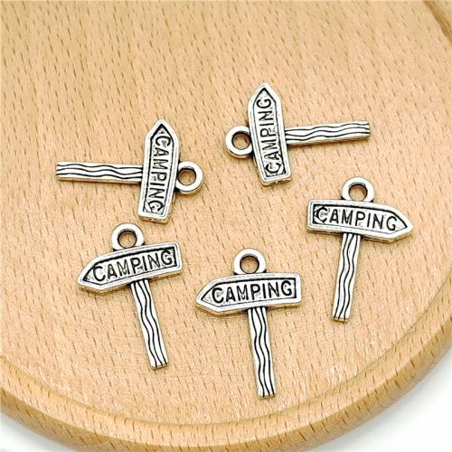 Zinc Alloy Jewelry Pendants, Signpost, antique silver color plated, DIY 