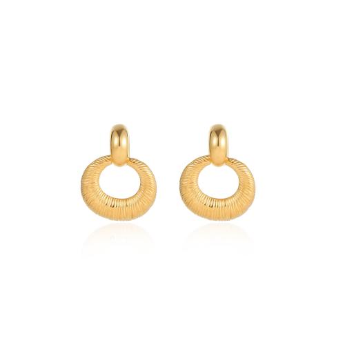 Stainless Steel Drop Earring, 304 Stainless Steel, 18K gold plated, fashion jewelry & for woman, golden 