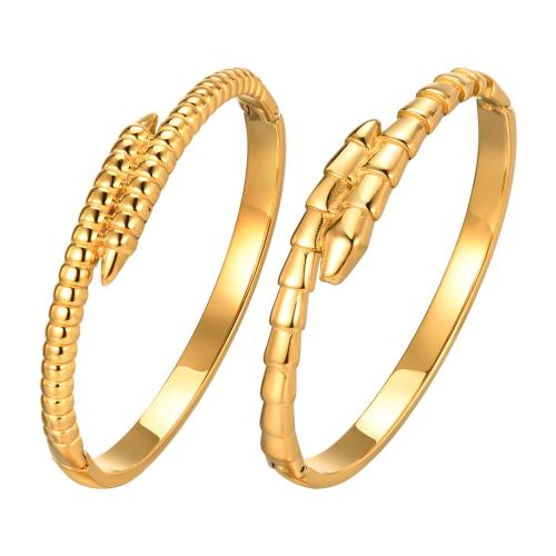 Stainless Steel Bangle, 304 Stainless Steel, 18K gold plated, fashion jewelry & for woman, golden [