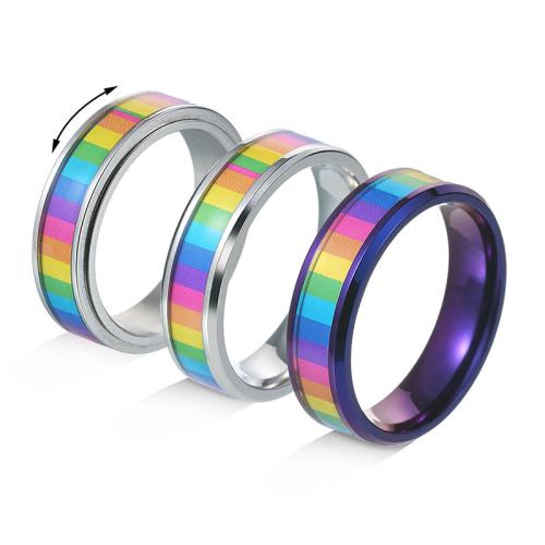 Titanium Steel Finger Ring, Unisex  & enamel 