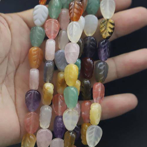 Single Gemstone Beads, Natural Stone, Leaf, Carved, DIY 