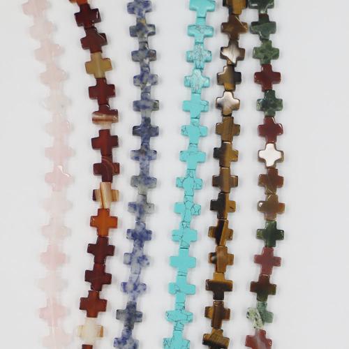 Single Gemstone Beads, Natural Stone, Cross, DIY 