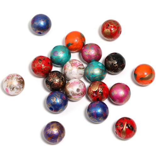 Acrylic Jewelry Beads, Round, DIY, mixed colors, 16mm 