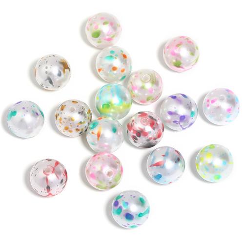 Acrylic Jewelry Beads, ABS Plastic Pearl, Round, DIY, mixed colors, 16mm 