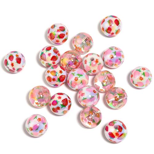 Plating Acrylic Beads, Round, DIY 16mm [