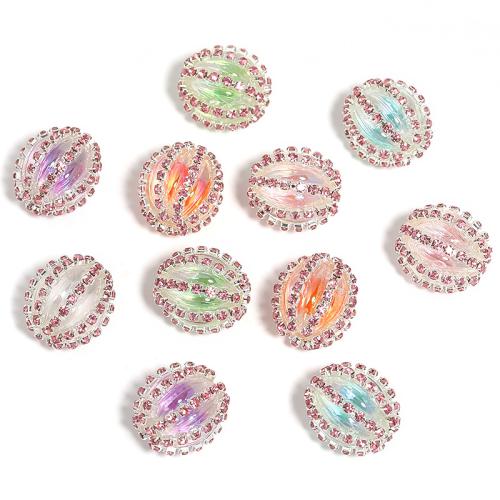 Acrylic Jewelry Beads, DIY & with rhinestone, mixed colors 