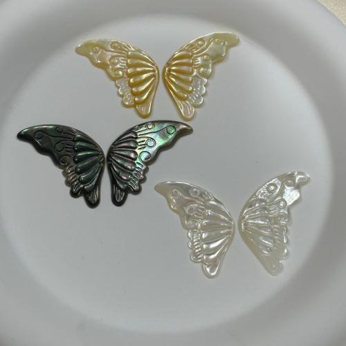 Natürliche Muschel Anhänger, Schmetterling, DIY, keine, 16x32mm, verkauft von Paar[