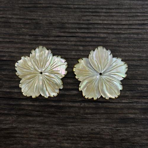 Natural Freshwater Shell Beads, Yellow Lip Shell, Flower, DIY yellow [