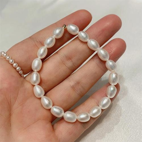 Perlen Armbänder, Natürliche kultivierte Süßwasserperlen, Modeschmuck & unterschiedliche Länge der Wahl, weiß, Pearl size: 6-7mm, verkauft von PC