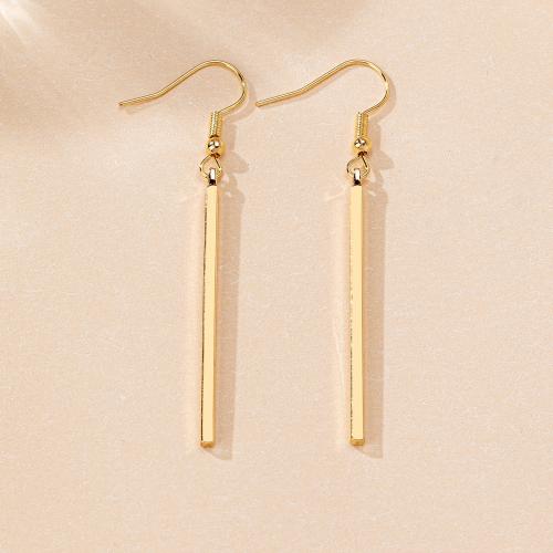 Boucle d'oreille goutte Zinc Alloy, alliage de zinc, Placage, pour femme, Or, Vendu par paire[