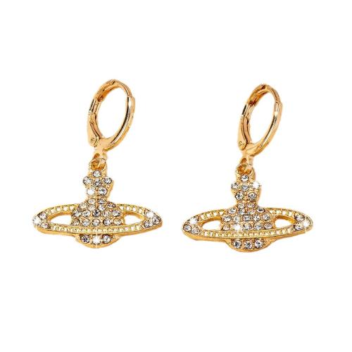 Zinc Alloy Drop Earring, plated & micro pave cubic zirconia & for woman, gold [