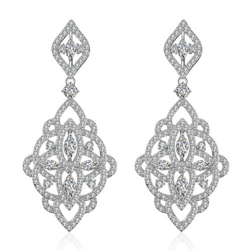 Boucle d'oreille goutte laiton strass, bijoux de mode & pour femme & avec strass Vendu par paire[