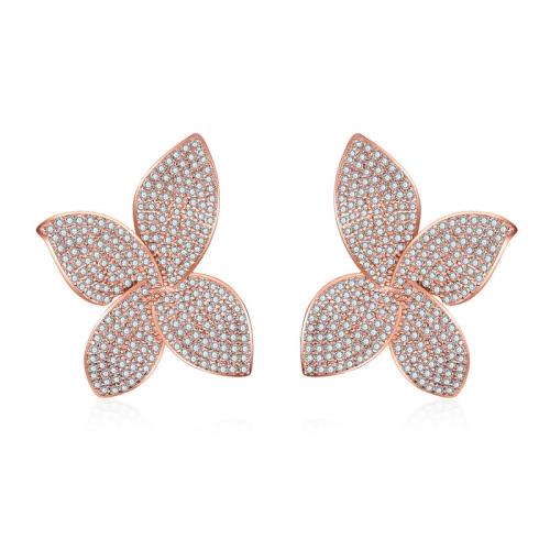 Cubic Zirconia Micro Pave Brass Earring, fashion jewelry & micro pave cubic zirconia & for woman 