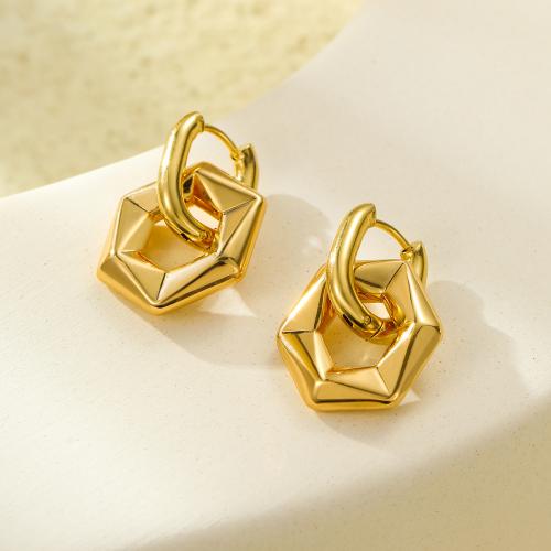 Stainless Steel Leverback Earring, 304 Stainless Steel, 18K gold plated, fashion jewelry & for woman, golden 