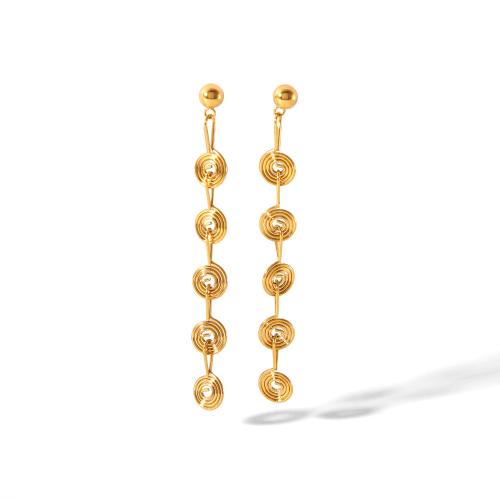 Stainless Steel Drop Earring, 304 Stainless Steel, 18K gold plated, fashion jewelry & for woman, golden 