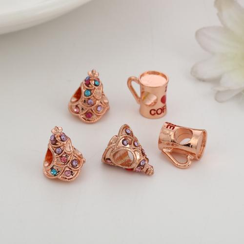 Zinc Alloy European Beads, DIY rose gold color [