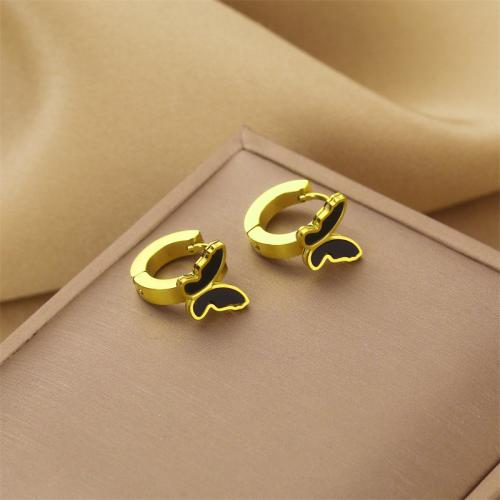 Titanium Steel Lever Back Earring, with Shell, fashion jewelry & for woman 15mm 