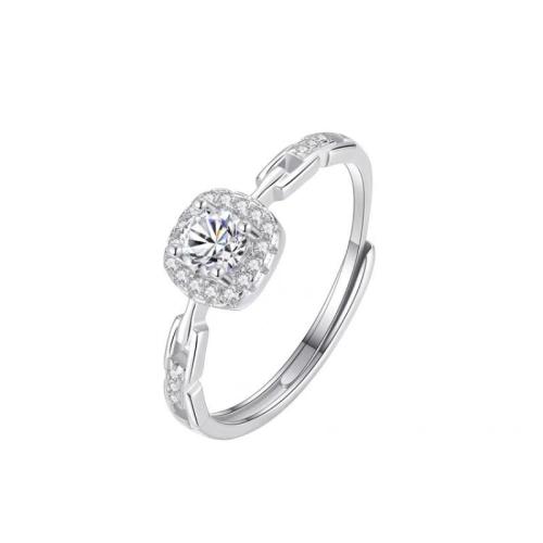 Anillo de dedo Zirconia Micro Pave Sterling Silver Cubic, Plata de ley 925, Joyería & micro arcilla de zirconia cúbica & para mujer, tamaño:7, Vendido por UD[