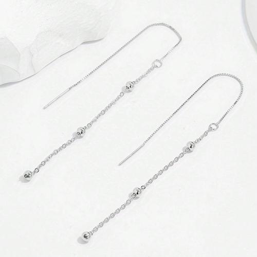 Sterling Silver Thread Through Earrings, 925 Sterling Silver, fashion jewelry & for woman 