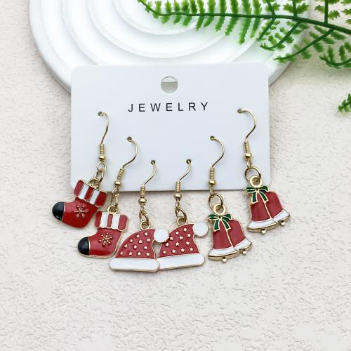 Christmas Earrings, Zinc Alloy, Christmas Design & fashion jewelry & for woman & enamel 