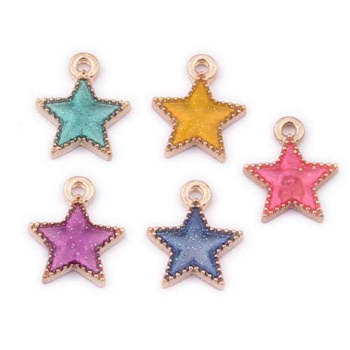 Zinc Alloy Enamel Pendants, Star, gold color plated, DIY Approx 