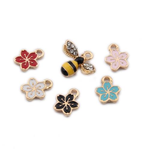 Zinc Alloy Enamel Pendants, gold color plated & DIY Approx 